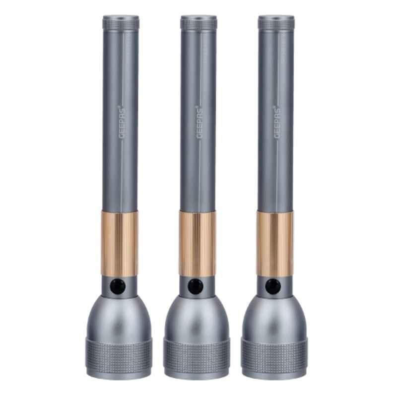 Geepas 7W 4000mAh Aluminium Waterproof LED Flashlight, GFL51079 (Pack of 3)