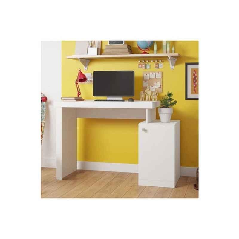 Homebox 81x46x124cm Fabric White Roland Office Desk, 162456646