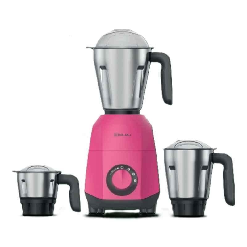 Bajaj Ninja Quartz 750W Garnet Pink Mixer Grinder with 3 Stainless Steel Jars & 2 Years Warranty, 410603