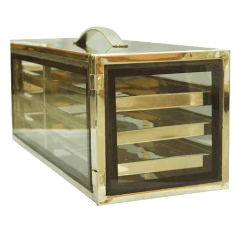 KDB 66.4x25.4x25.4cm Stainless Steel Transparent Formalin Chamber with 3 Perforated Tray