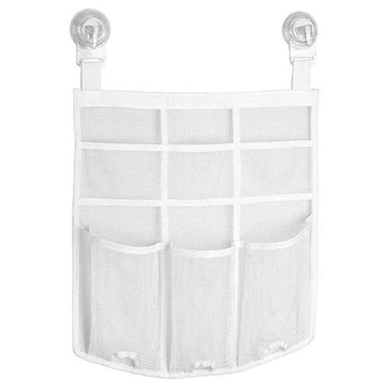 iDesign Plastic White Power Lock Shower Caddy, 4570