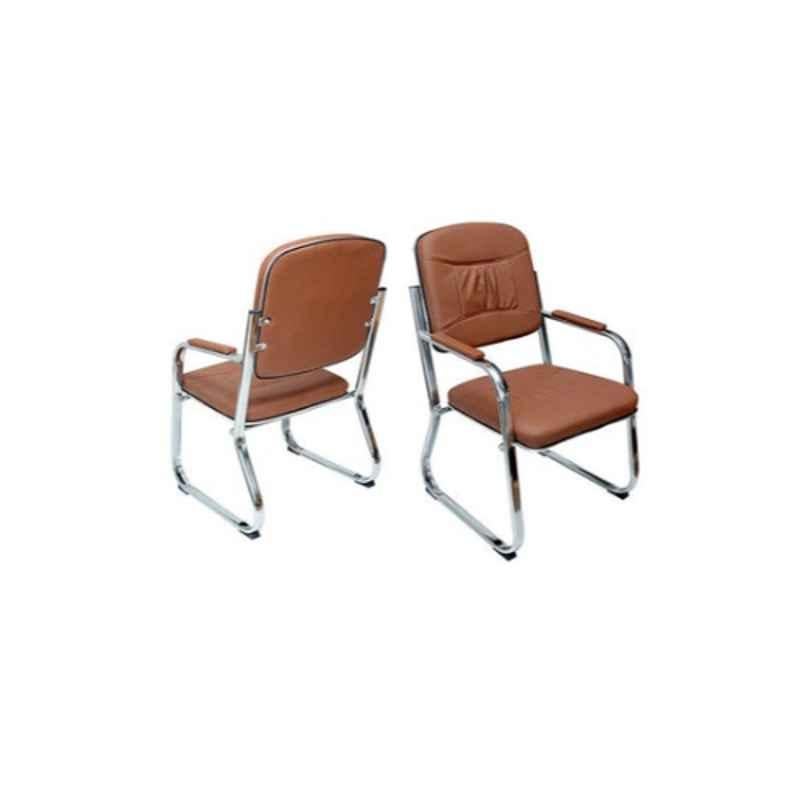 Karnak 12 kg 50x99x50cm Steel & Foam Brown Frame Visitor Chair, KOC854A51