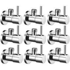 Senkiddpro Turbo Stainless Steel Chrome Finish Wall Mounted Angle Cock (Pack of 9)