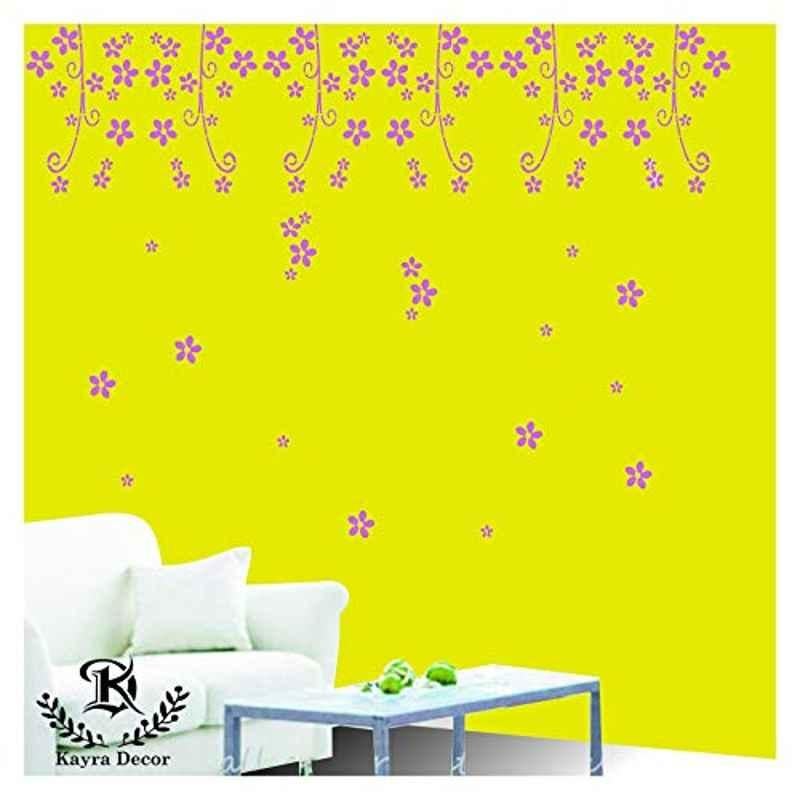 Kayra Decor 16x24 inch PVC Swirl Floral Wall Design Stencil, KHSNT129