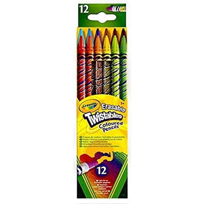 Crayola 12Pcs Twistable Erasable Coloured Pencils Box, 68-7508
