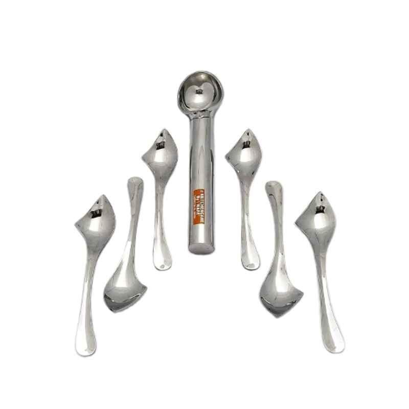 i WARE KkitchenCare 7 Pcs Premium Stainless Steel Ice Cream Scoop & Spoon Set
