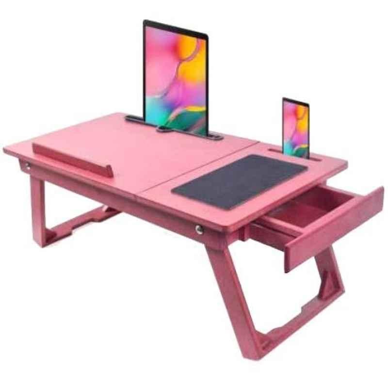 IBS 60.96x22.86x30.48cm Wooden Pink Portable Laptop Table, 33 pink