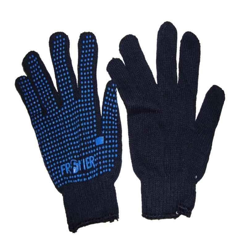 Frontier Blue Dotted Cotton Hand Gloves (Pack of 12)