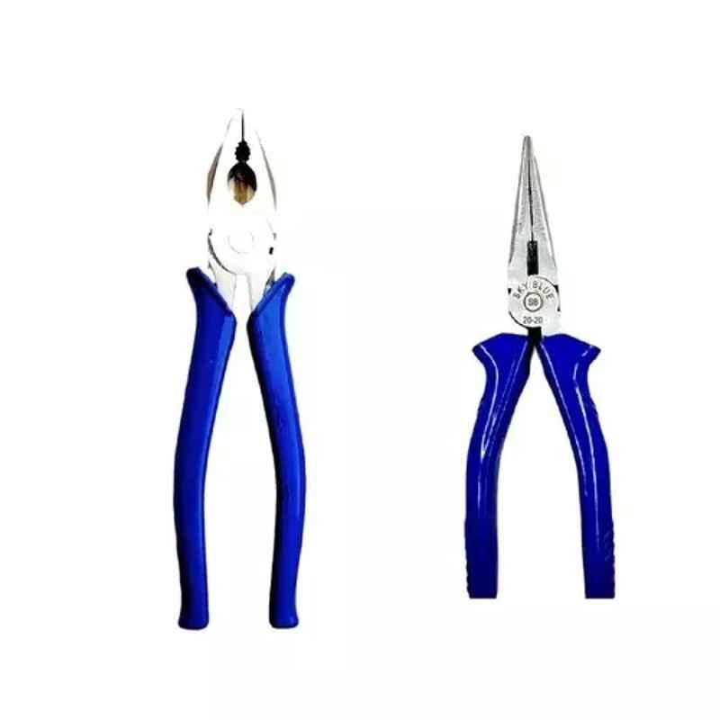 Sky Blue 2 Pcs 7.8 inch Lineman Plier Combo, SBE_PLIER_COMBO_MOD_00212