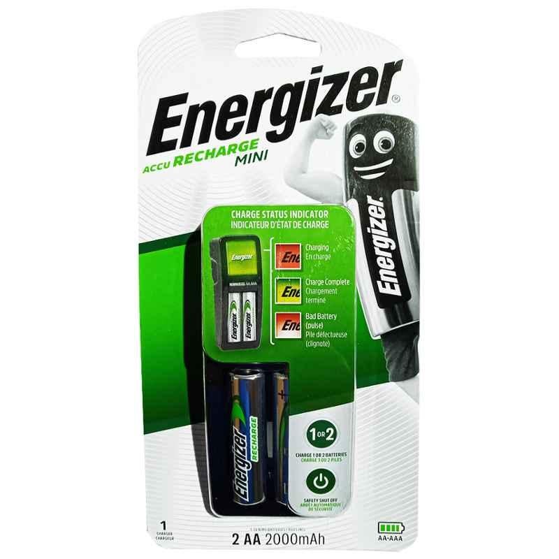 Energizer 2 Port AA Rechargeable Battery Charger, CH2PC4-MINI-2AA