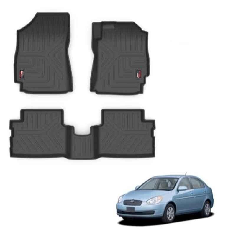 Kozdiko Thermoplastic Polyolefins 3D Life Long Car Floor Mat Set for Hyundai Old Verna