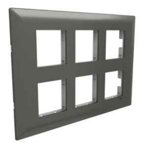 Schneider Electric Livia 2x6 Module Polycarbonate Painted Grey Fixing Cover Frame, P0712_PG