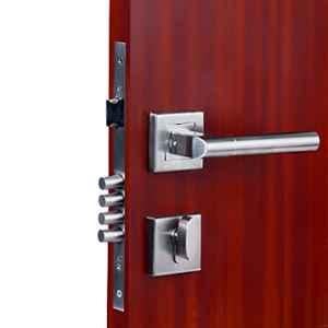 Voltizi 45x85mm ‎Stainless Steel Satin Finish Mortise Main Door Lock with 4 Latches & Pull Handle, MG-303-Rose-OSK