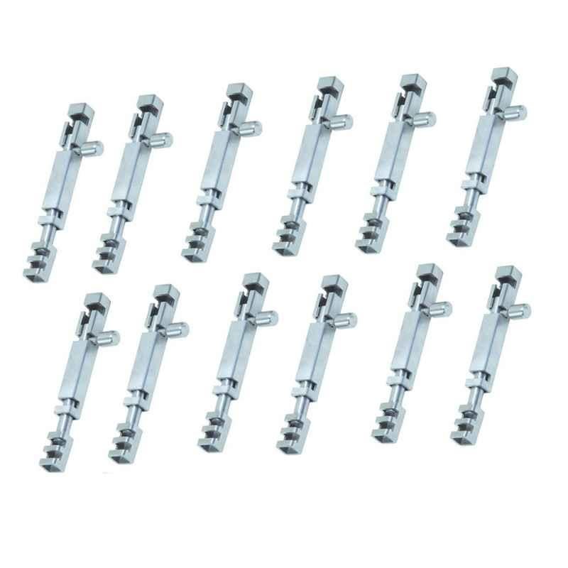 Smart Shophar 4 inch Stainless Steel Silver Square Section Tower Bolt, SHA40TW-SQSE-SL04-P12 (Pack of 12)