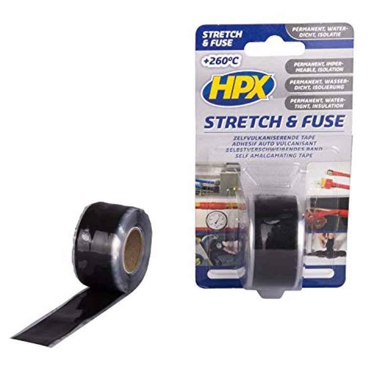 HPX 25mm Black Stretch & Fuse Insulation Tape