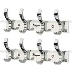 Aligarian 4 Leg Stainless Steel Silver Polished Finish Wall Mounted S-Type Cloth Hook Hanger (Pack of 2)