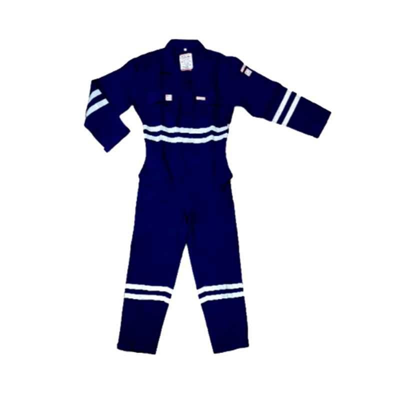 Nomadic FRC320 320 GSM Navy Blue Fire Retardant Cotton Coverall, Size: Small