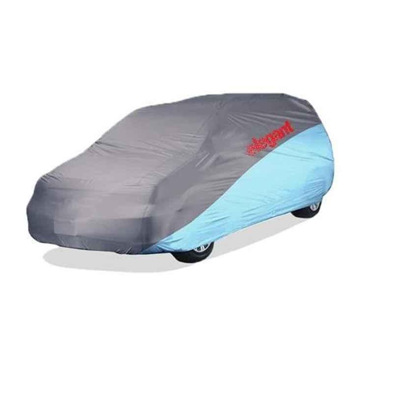 Elegant Grey & Blue Water Resistant Car Body Cover for Mahindra Bolero
