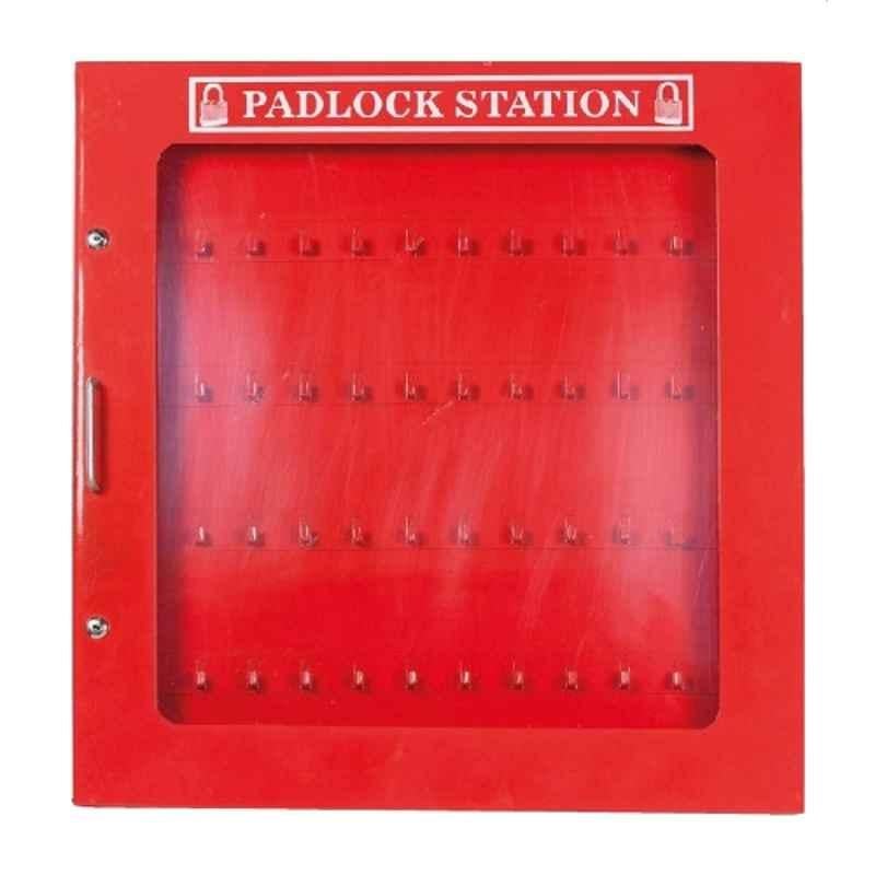 Loto-Lok 60 Locks 700x670mm Steel Red Padlock Cabinet, CABP-STLR-60-CF
