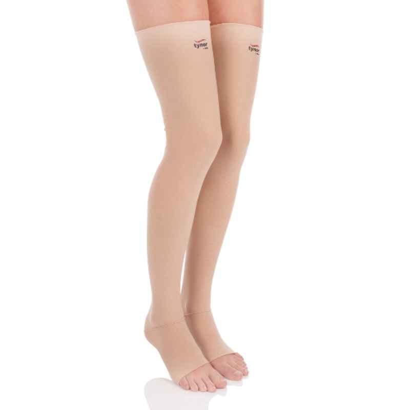 Tynor Compression Garment Leg Mid Thigh Open Toe Support, I78DAH, Size: Extra Large (Normal)
