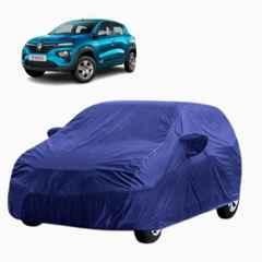 Aarex Auto Polyester Blue 100% Waterproof Car Cover Mirror Pocket, Soft Cotton Lining, Triple Stitched, Buckle Belt & Windproof for Renault Kwid