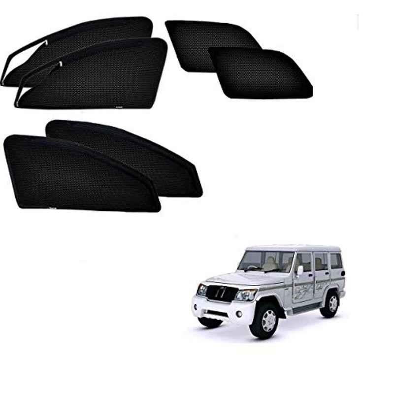 Kozdiko 6 Pcs Polyester Magnetic Zipper Car Sunshade Curtain Set for Mahindra Bolero XL