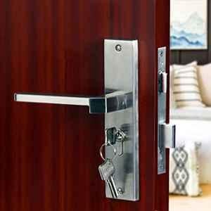 Saze 8 inch Stainless Steel Matt Finish Cylindrical Plate Mortise Door Lock Pull Handle Set with 3 Computer Keys, Mg306