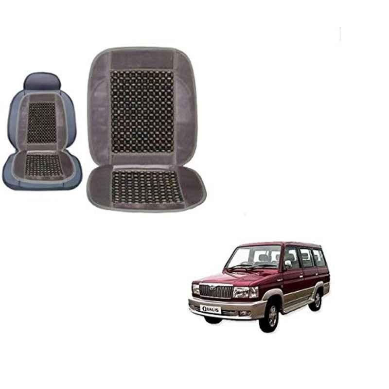 Kozdiko Wooden Bead Seat with Grey Velvet Border for Toyota Qualis, KOZ-86925