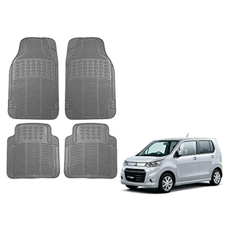 Kozdiko 4 Pcs Grey Rubber Car Mat Set for Maruti Suzuki WagonR Stingray