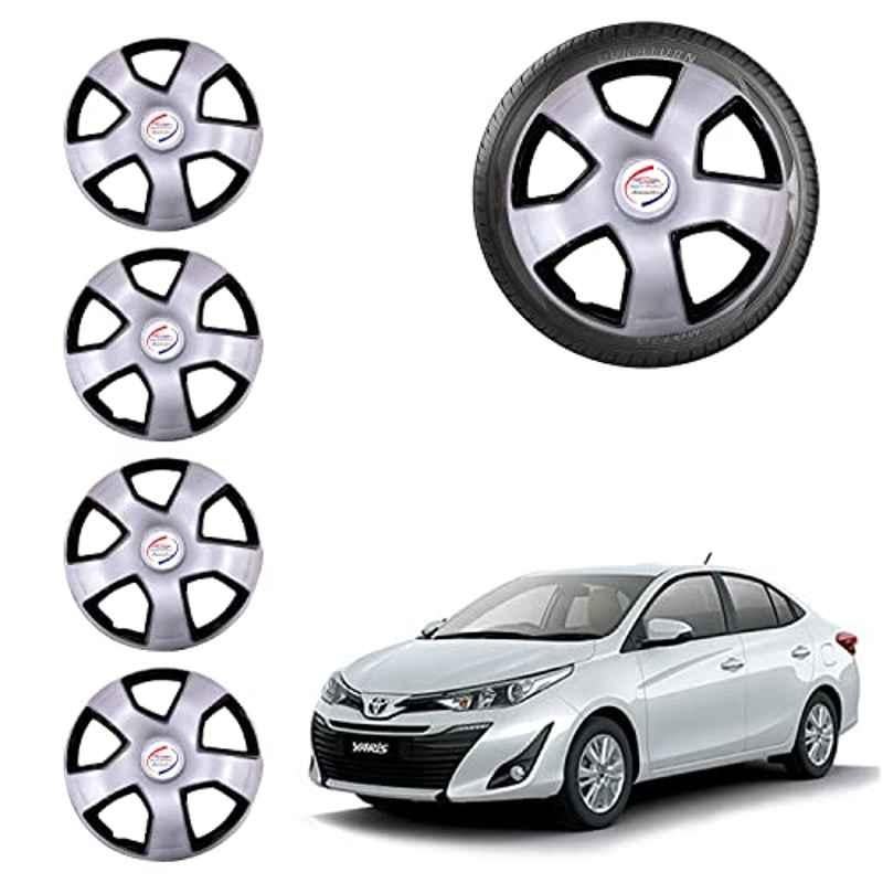 Auto Pearl 4 Pcs 15 inch ABS Grey Car Wheel Cover Set for Toyota Yaris