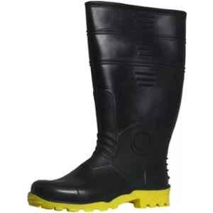 Duckback Wellington PVC Steel Toe Black Safety Gumboots for Men, Size: 8
