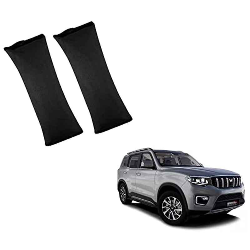 Kozdiko 2 Pcs Black Car Seat Belt Cushion Pillow Set for Mahindra Scorpio-N-2022