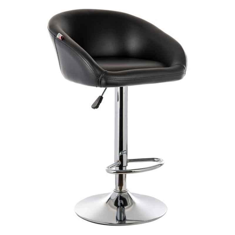 Chair Garage PU Leatherette Black Adjustable Height Bar Stool, CG07 (Pack of 2)