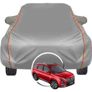 Allextreme Polyester Grey Piping Car Cover with Triple Stitched Reflective Piping for MG Hector All Model & Year, PV-GY-02