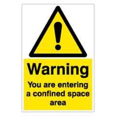 SUNSIGNS 150x100mm Vinyl & ACP Sheet Warning you are Entering a Confined Space Area Signage, SN0042VNLM3HPIFAD