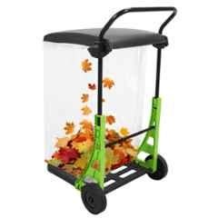 OUTO 80 Litre 25kg Aluminium Portable Garden Leaf Cart Trolley with Wheels for Lawn Cleaning and Maintenance