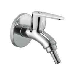 Cliquin Desire Cora Brass Silver Chrome Wall Mounted Nozzle Bib Cock for Washing Machine, Garden & Outdoor Use
