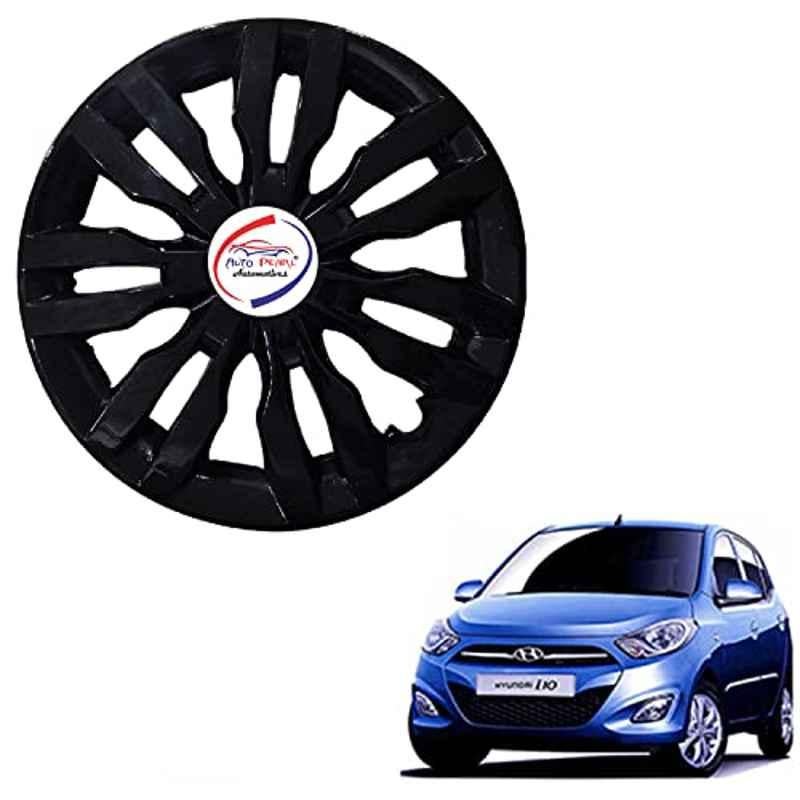 Auto Pearl 4 Pcs 13 inch ABS Black DZRBL10 Hubcap Wheel Cover Set with Retention Ring for Hyundai I10 Type 2
