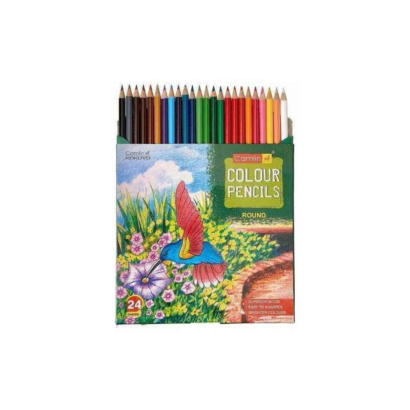 Camlin 24 Shade Full Size Colour Pencil, 4192567 (Pack of 10)
