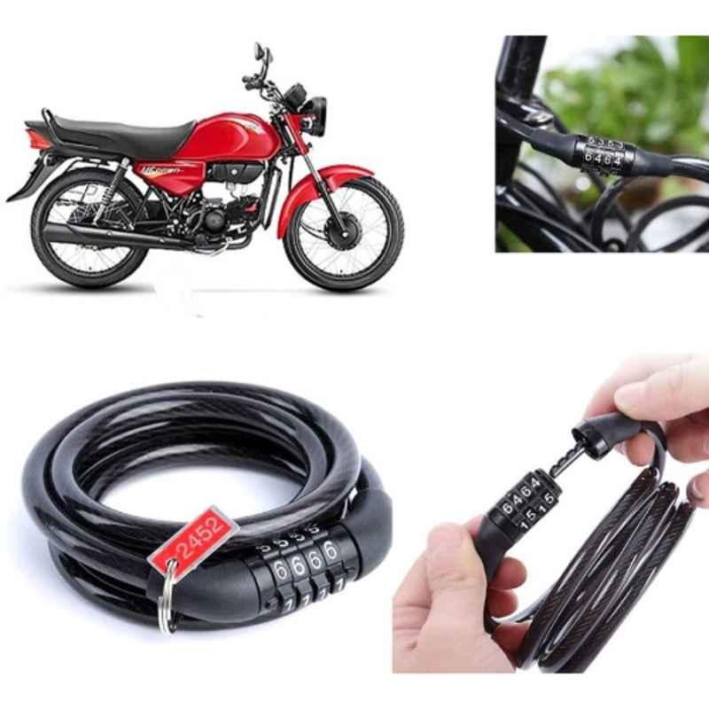 Auto Pearl PVC & Plastic Black Combination Cable Lock for HF Dawn BS6, 650