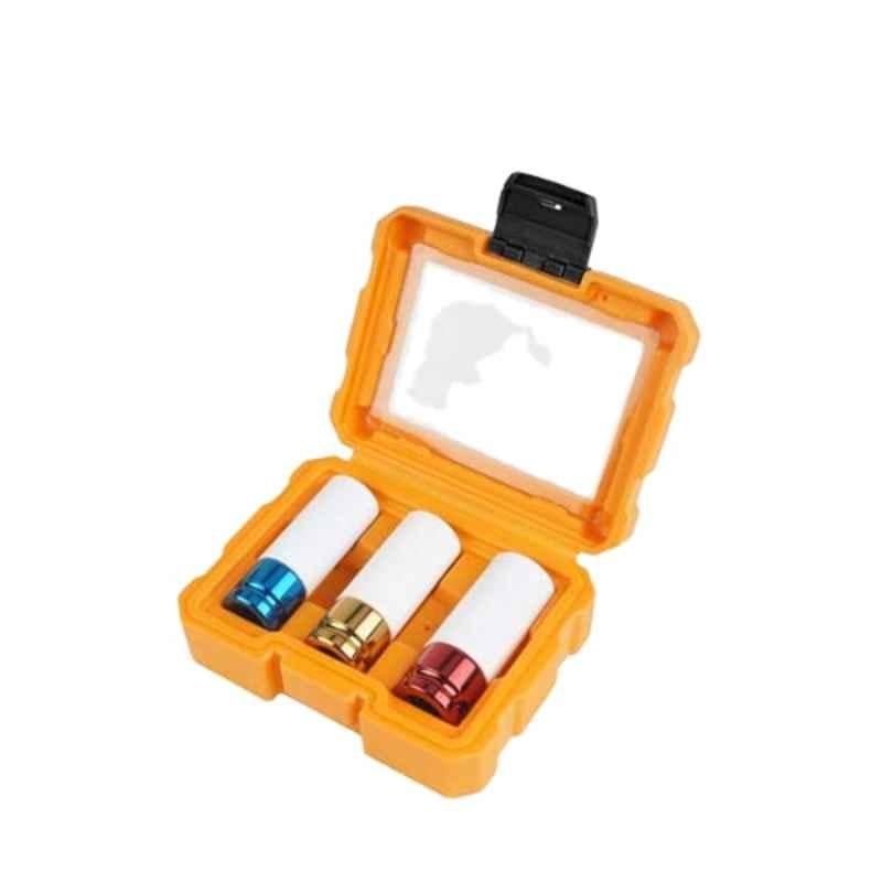 Tolsen 3Pcs 1/2 inch Cr-Mo PP Protection Industrial Impact Socket Set, 15510