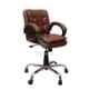 VJ Interior Low Back Leather Brown Low Back Visitor Chair, VJ-121-VISITOR-LB