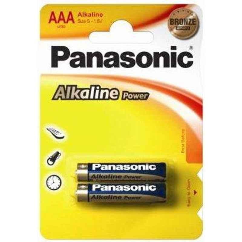 Panasonic 1.5V AAA Alkaline 2 Pcs High Performance Battery Set, LR03APB (Pack of 3)