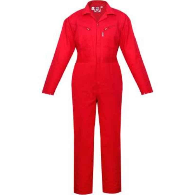 RedStar CPCR-003 240 GSM 900g Red Cotton Safety Coverall, Size: S