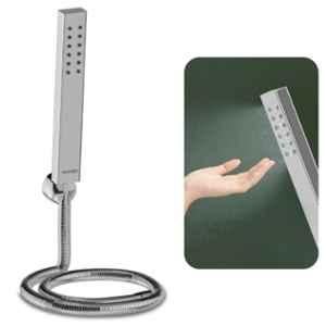 Lorazzo Majestic Mist ABS Chrome Finish Rectangular Shape Hand Shower with  1.5 m Hose Pipe & Wall Hook for Bathroom, LRZ HS0551 S04