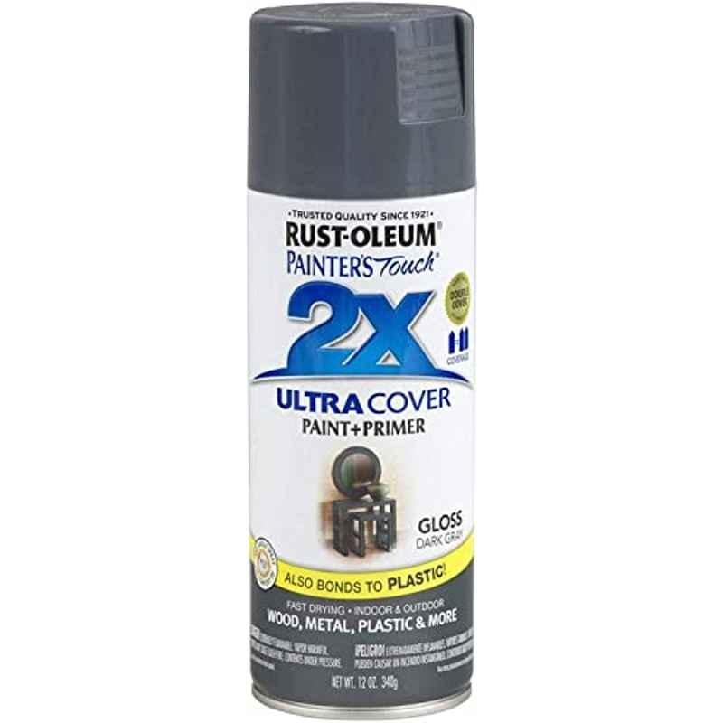 Rust-Oleum 12 Oz Painters Touch 2X Ultra Cover Gloss Dark Grey Paint & Primer