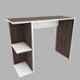 Furnifry 96.5x40x74.5 cm Engineered Wood Wenge White Multipurpose Modern Work Desk with Storage Shelf