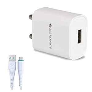 Zebronics Zeb-MA5211 2.1A White USB Charger Adapter with 1m Micro USB Cable