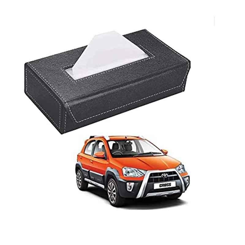 Kozdiko 100 Pulls PU Leather Grey Car Tissue Paper Box with 200 Sheets for Toyota Etios Cross