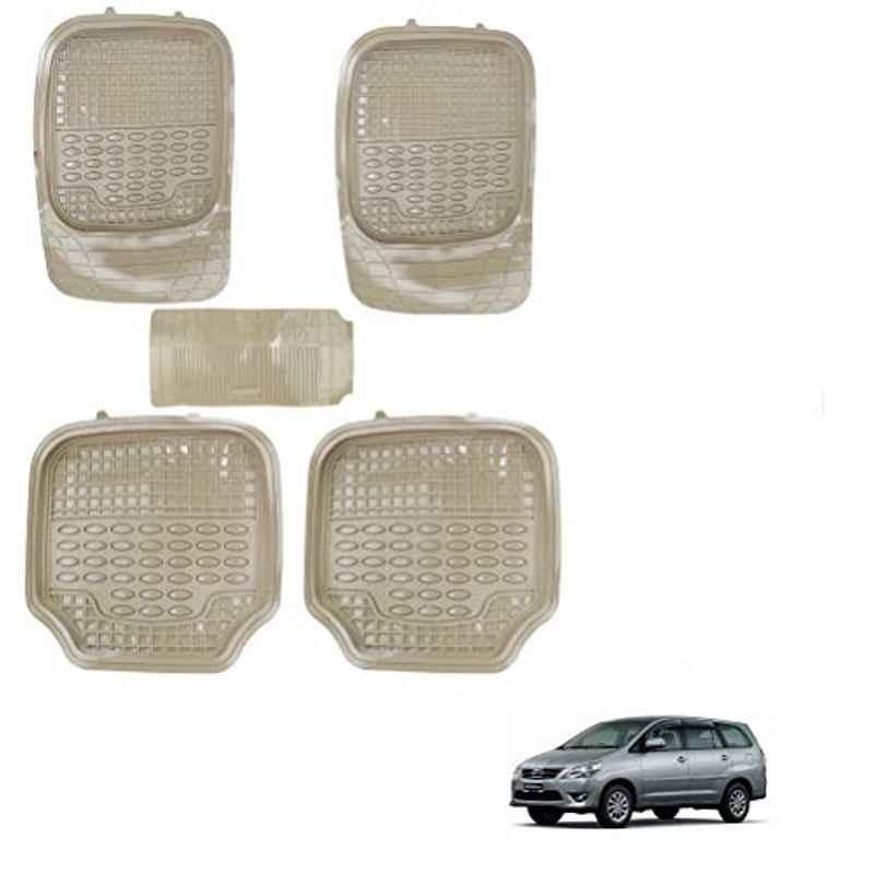 Kozdiko 5 Pcs 4G Beige Rubber & PVC Heavy Car Foot Mat Set for Toyota Innova, koz_80770